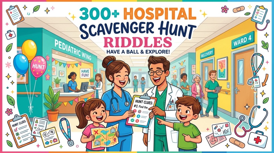 hospital scavenger hunt riddles
