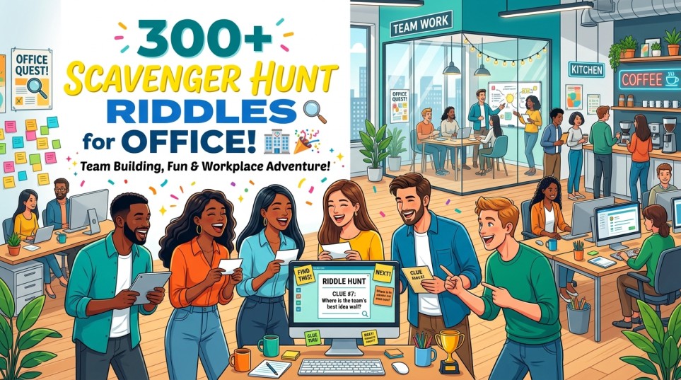 scavenger hunt riddles for office