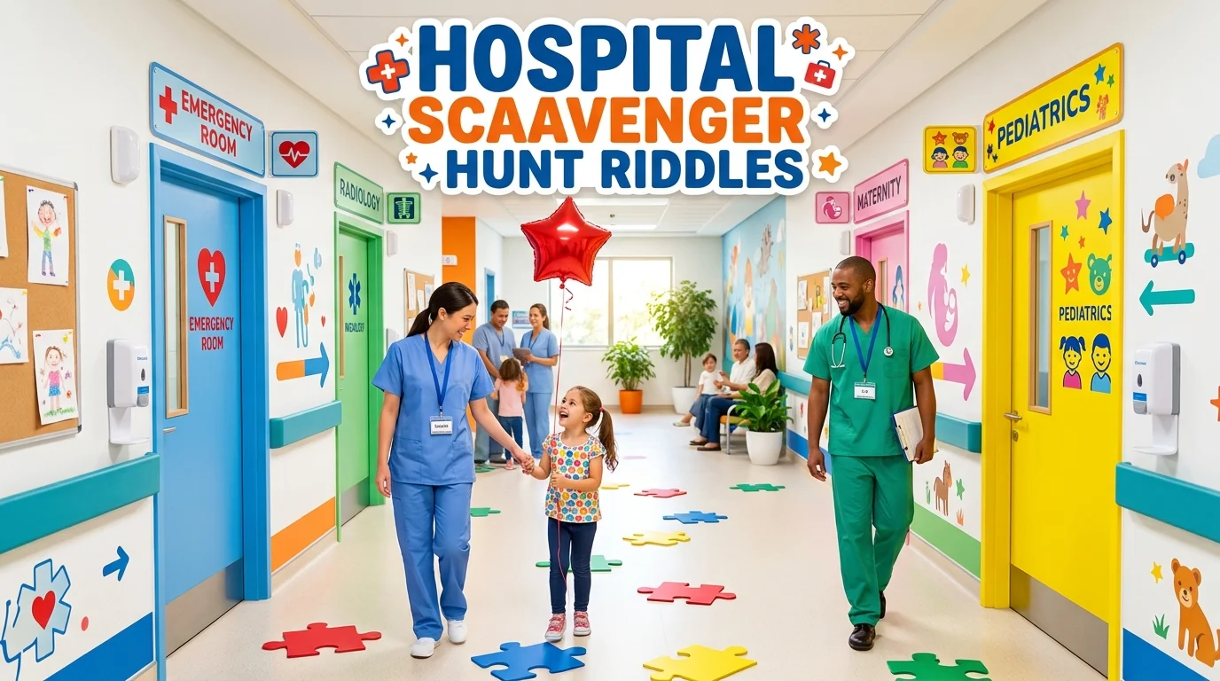 hospital scavenger hunt riddles