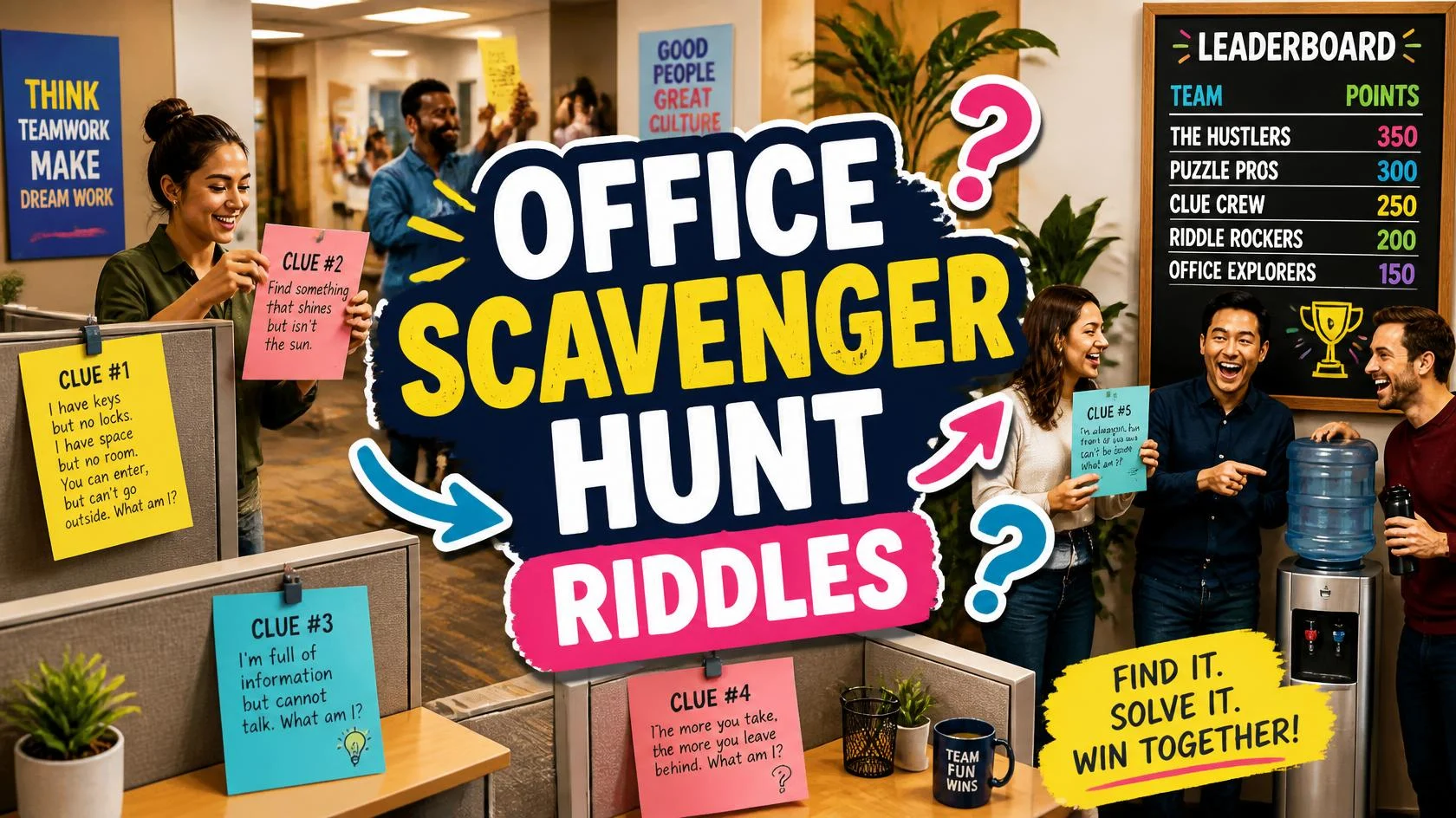 office scavenger hunt riddles for adults