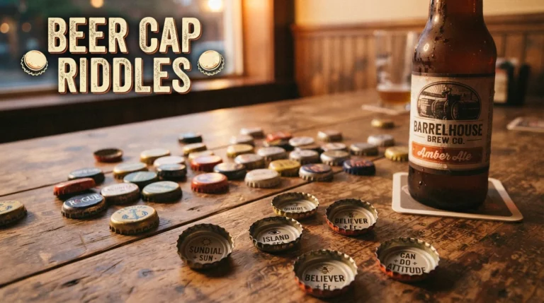 Beer cap riddles