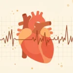 Heart with an irregular heartbeat line, illustrating afib