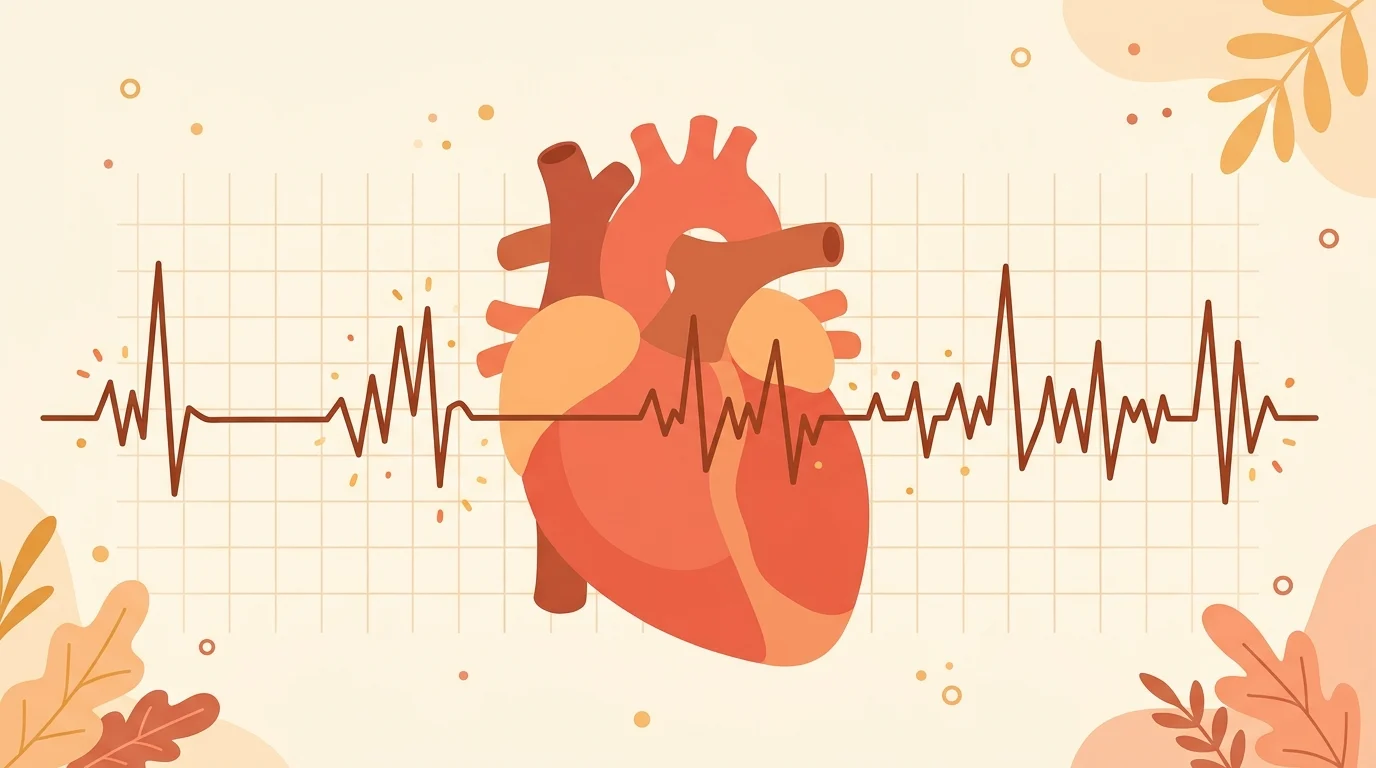 Heart with an irregular heartbeat line, illustrating afib