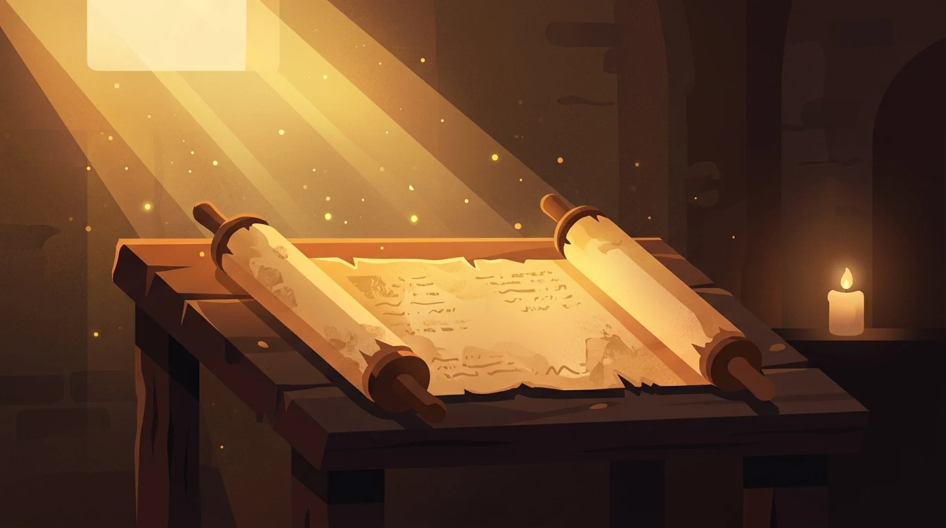 Golden light on an ancient scroll, illustrating adonai
