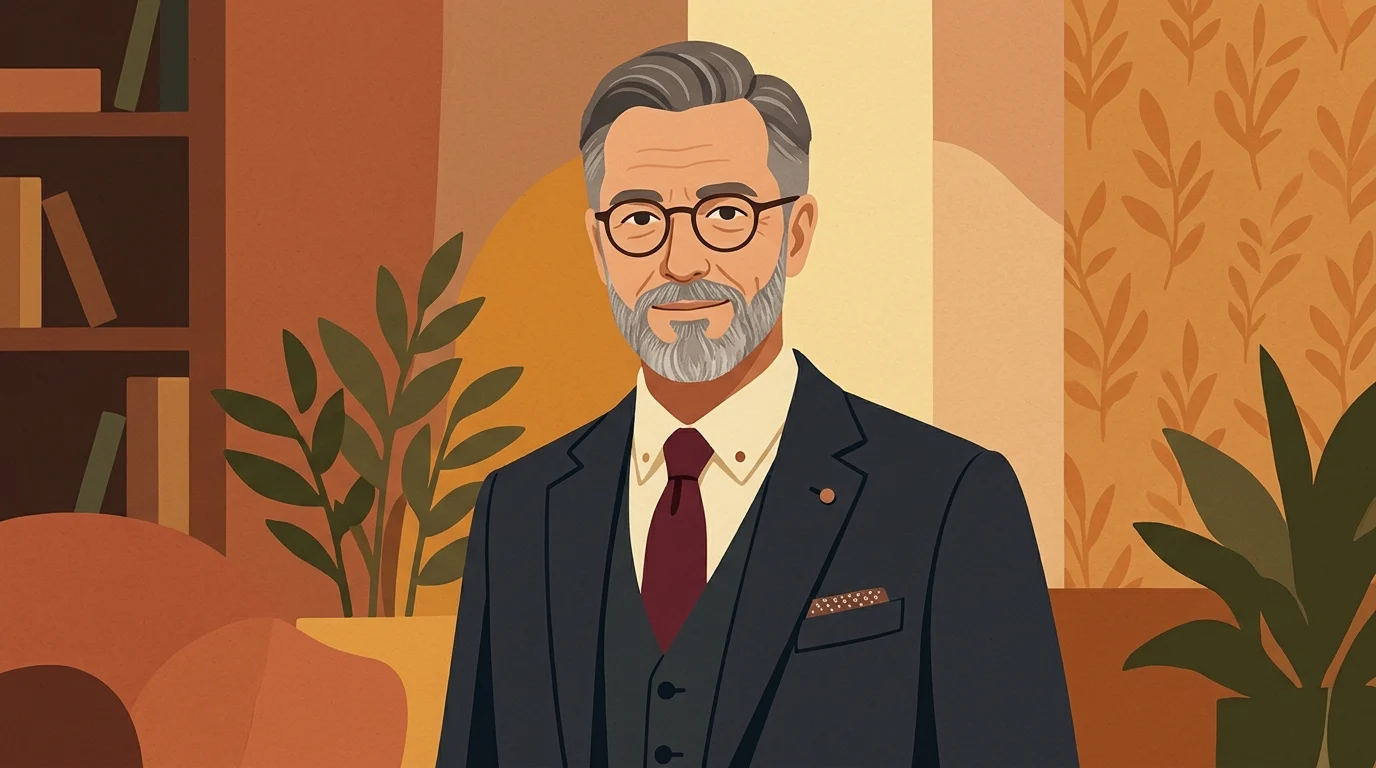 Man in a formal suit portrait, illustrating esquire