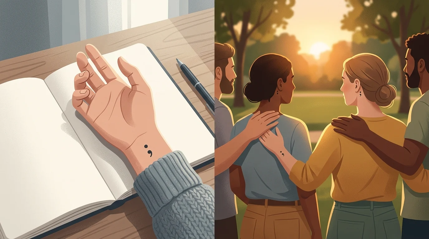 semicolon tattoo meaning